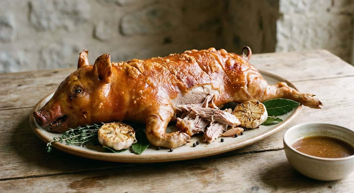 Cochinillo Confitado con Piel Crujiente