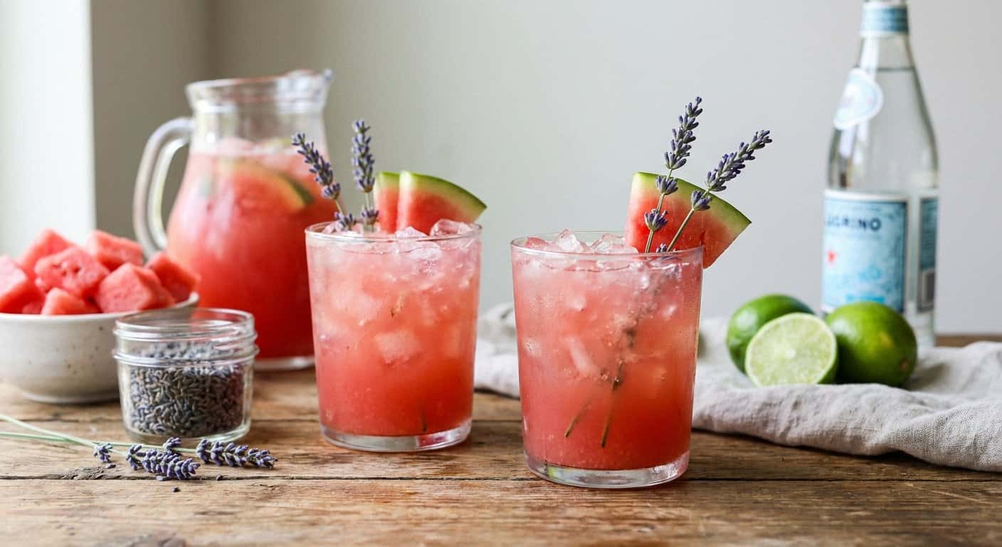Cóctel Refrescante de Sandía y Lavanda
