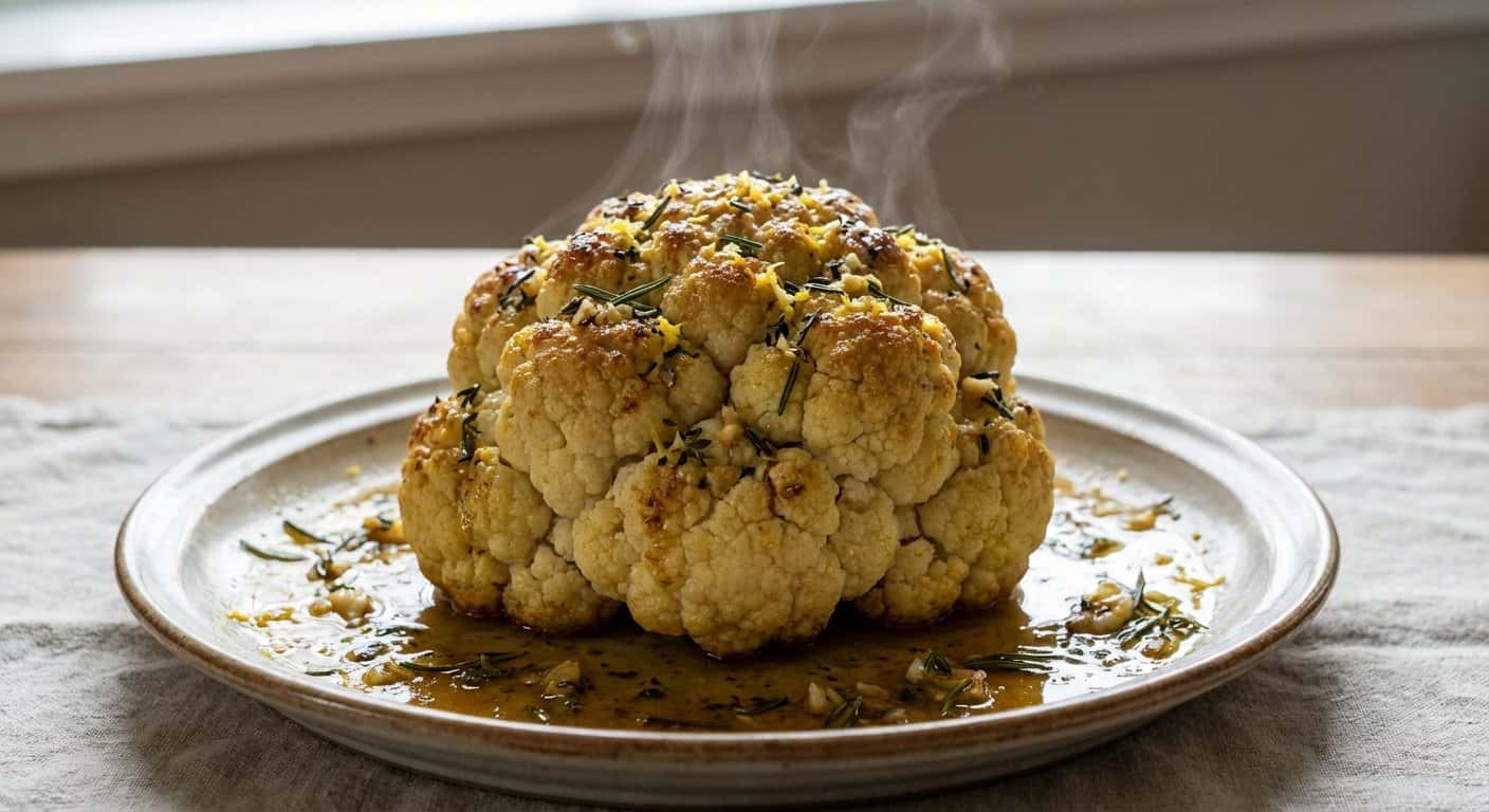 Coliflor al horno con hierbas frescas