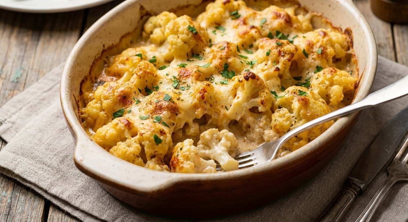 Coliflor al Horno con Queso y Especias