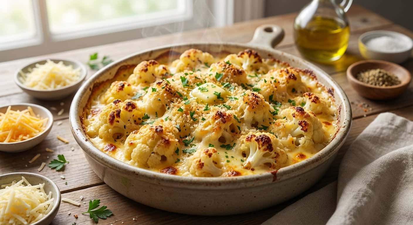 Coliflor al Horno con Salsa de Queso