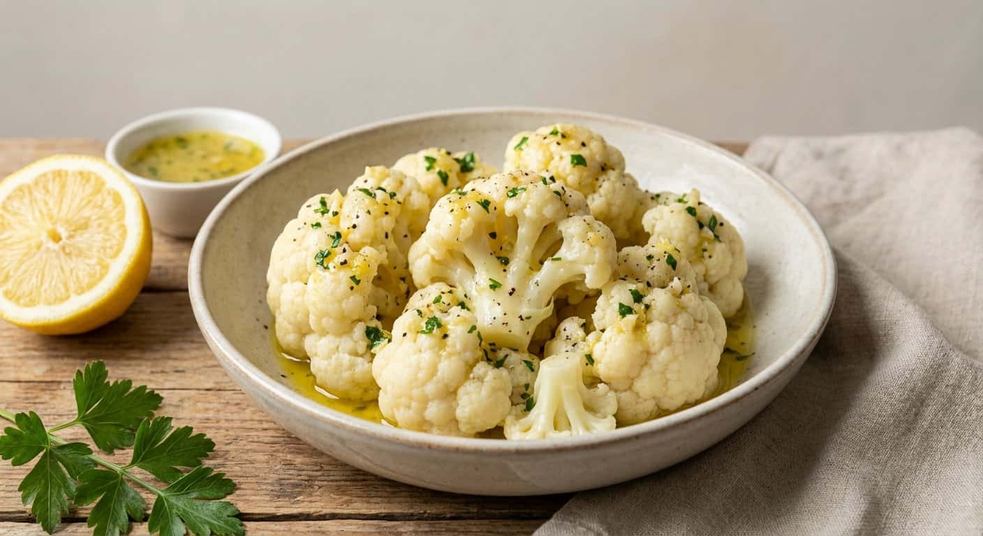Coliflor al Vapor con Salsa de Limón