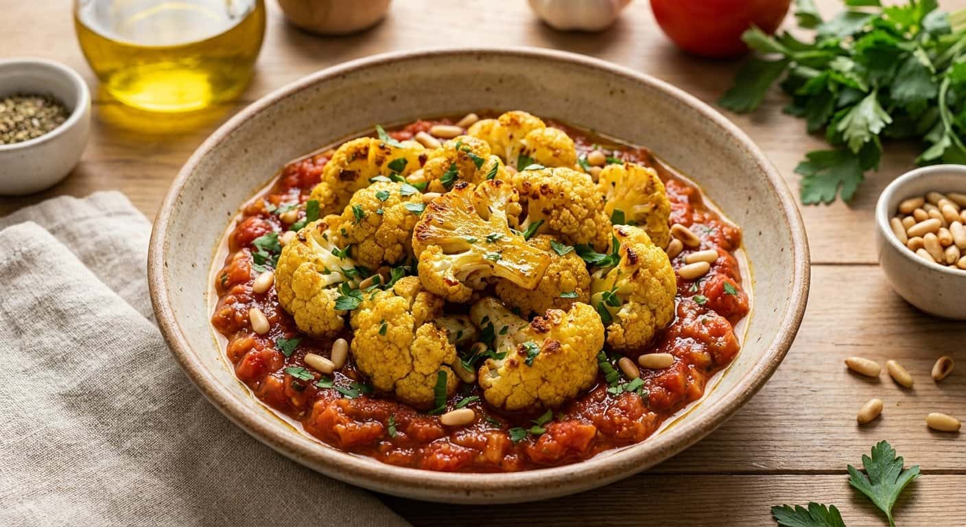 Coliflor Especiada con Salsa de Tomate