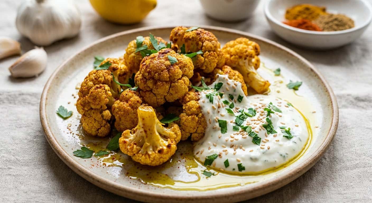 Coliflor Especiadas con Salsa de Ajo