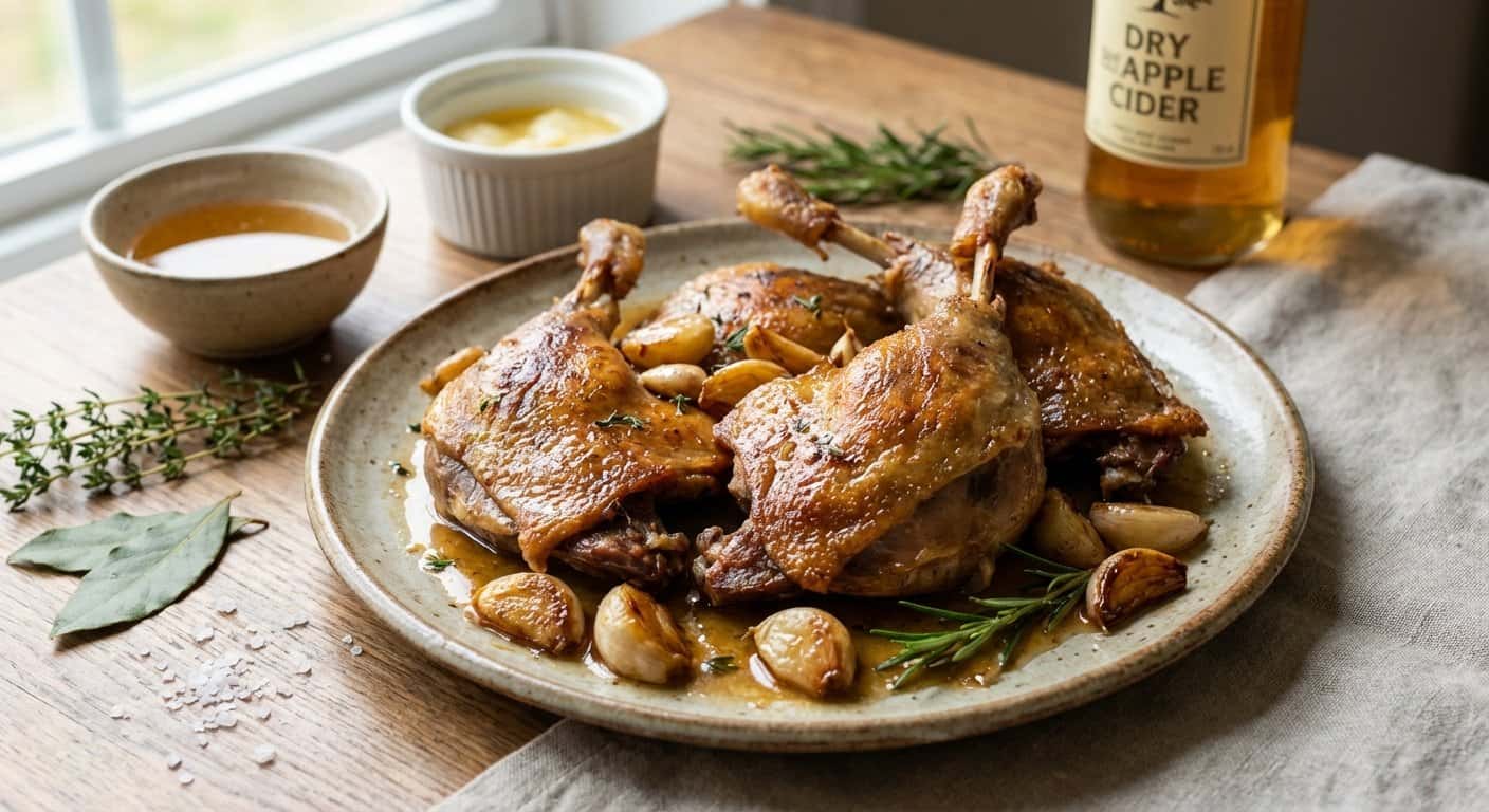 Confit de Canard Normando con Ajo