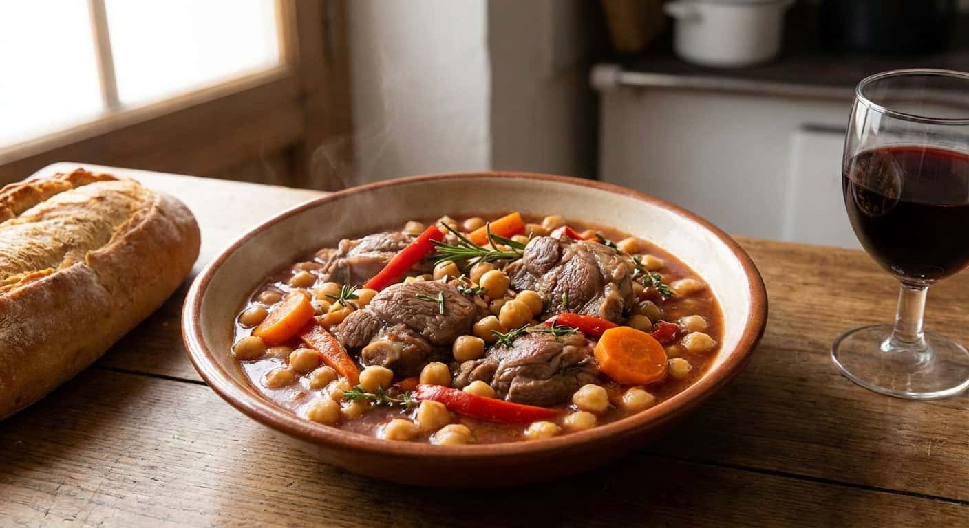 Cordero con Hierbas y Garbanzos