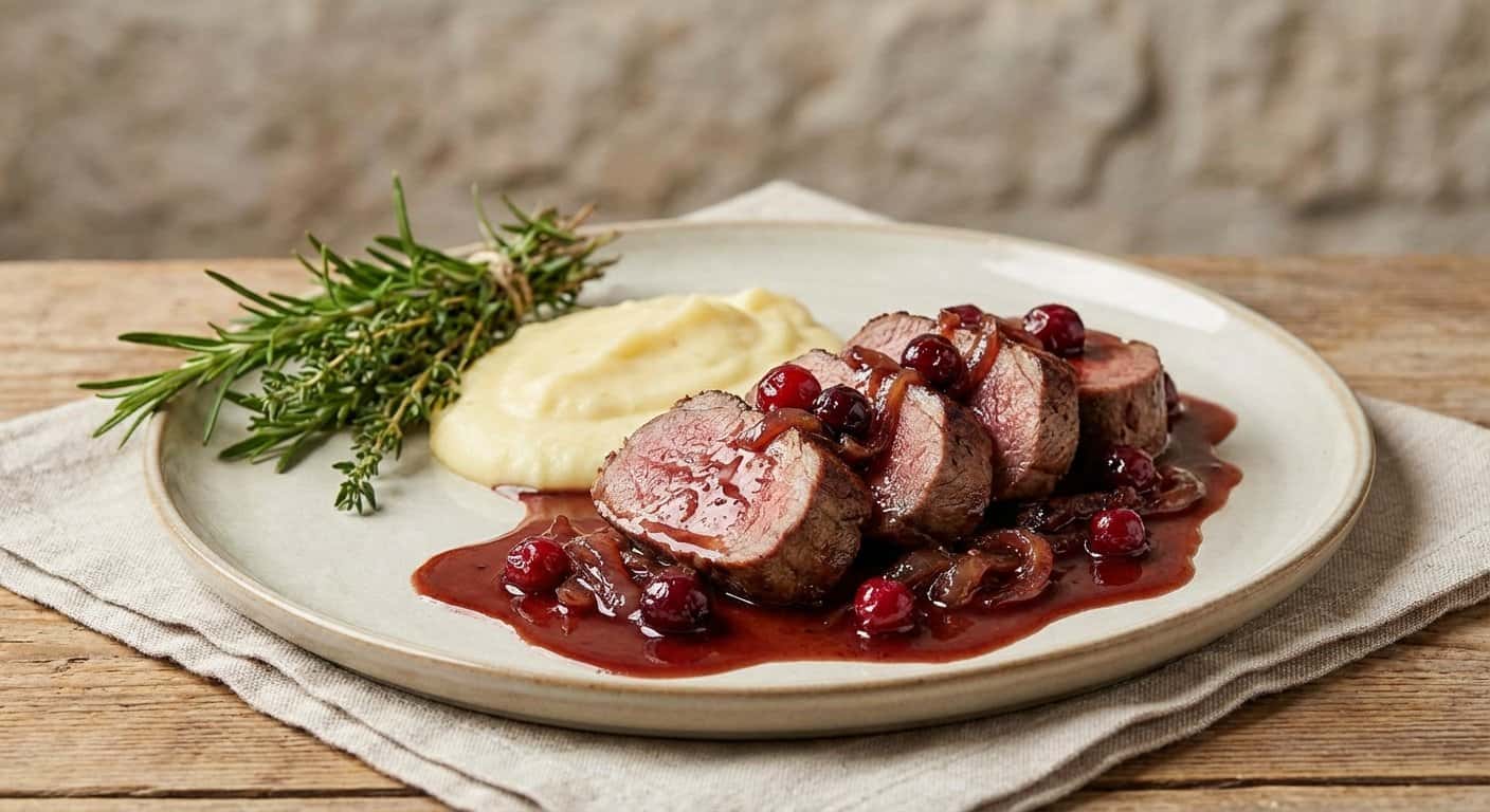 Corzo en Salsa de Arándanos