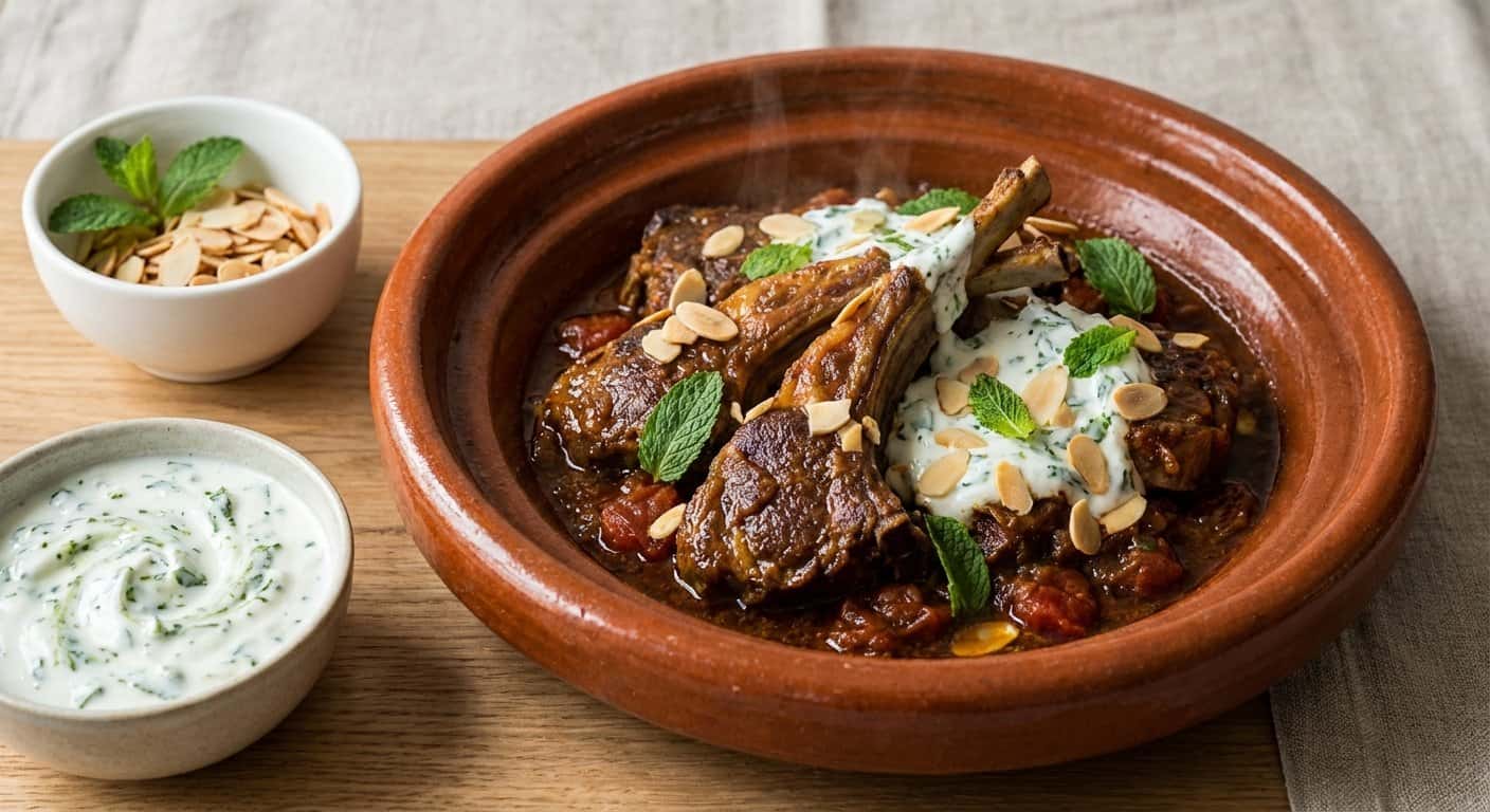 Costillar de Cordero en Tajine con Yogur y Menta