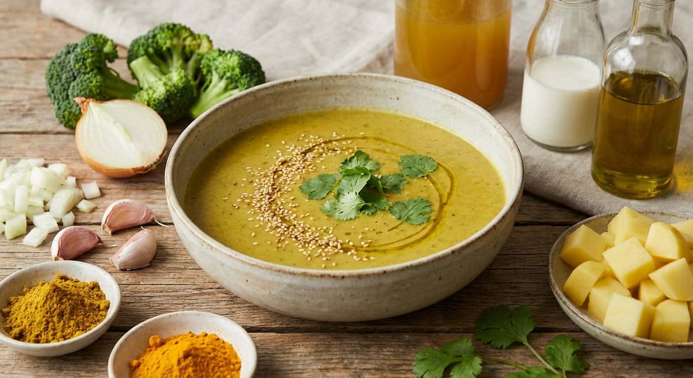 Crema de Brócoli con Curry Suave en Thermomix