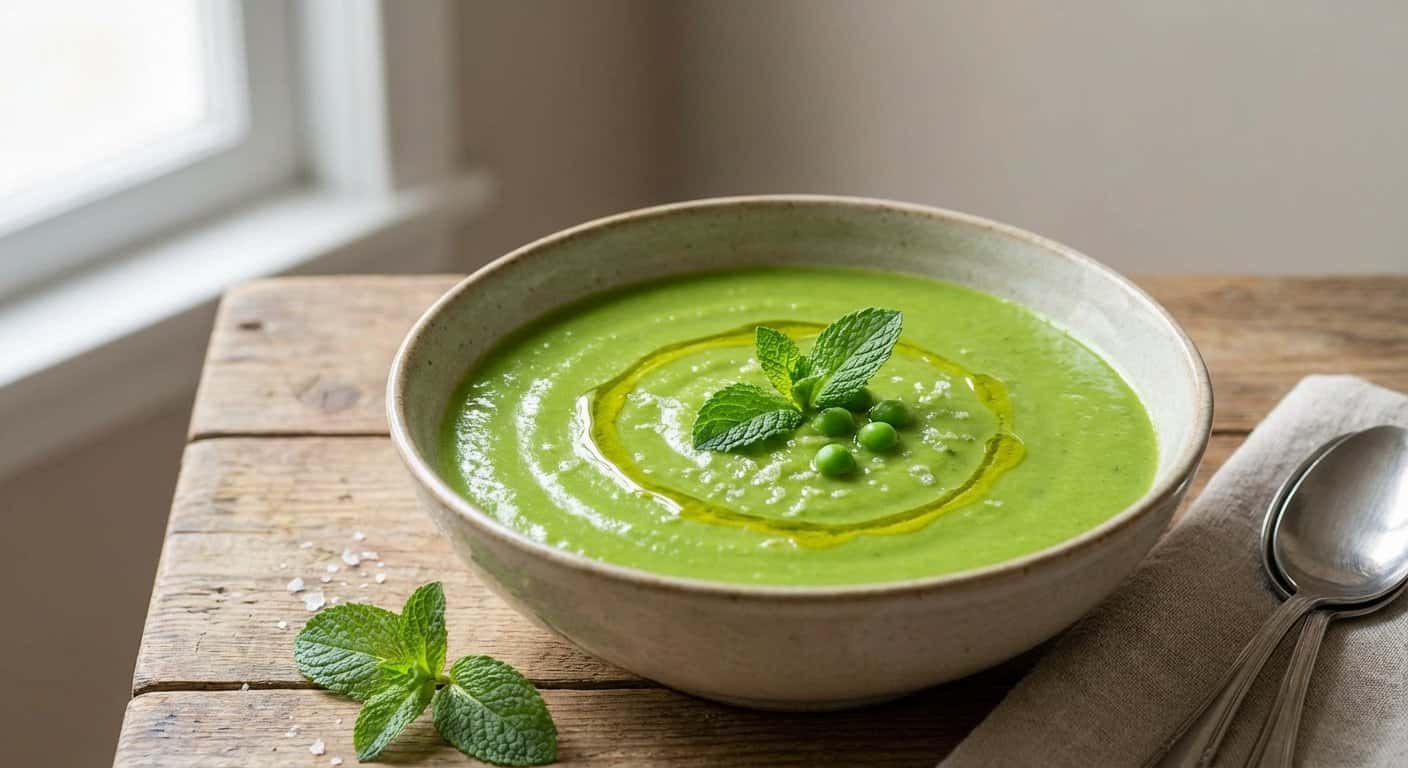 Crema de Guisantes Frescos con Menta