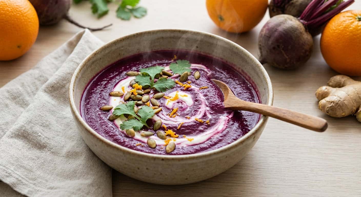 Crema de Remolacha con Jengibre y Naranja