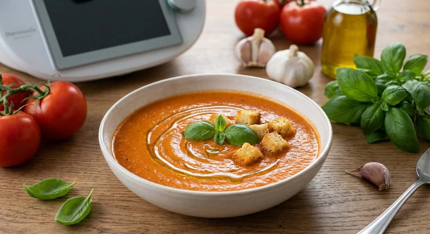 Crema de Tomate con Albahaca en Thermomix