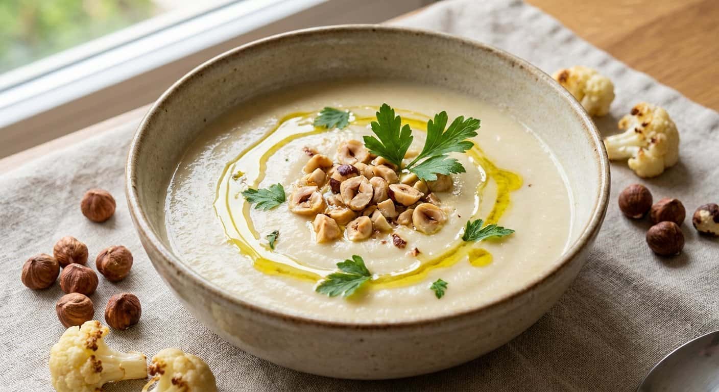 Crema Fina de Coliflor y Avellana