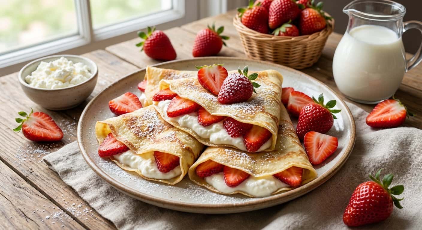 Crepes de Queso Fresco y Fresa