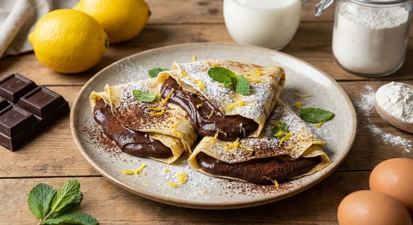Crepes Dulces con Cacao y Limón