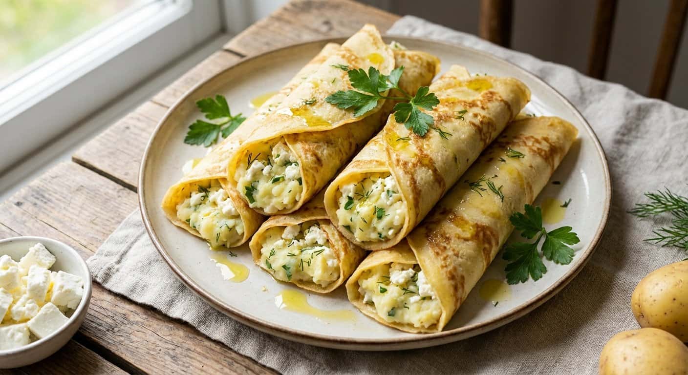 Crepes Salados con Patata y Feta