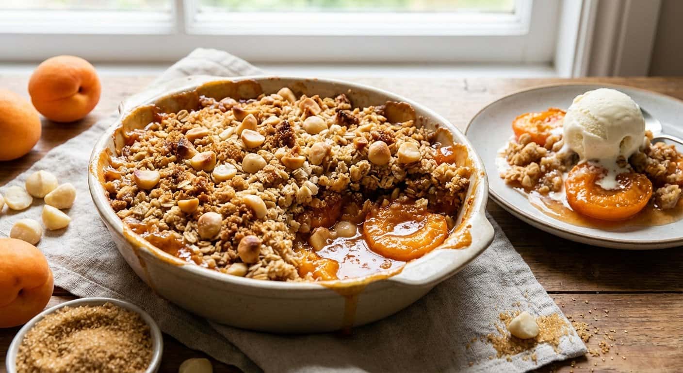 Crumble de Albaricoque con Macadamia