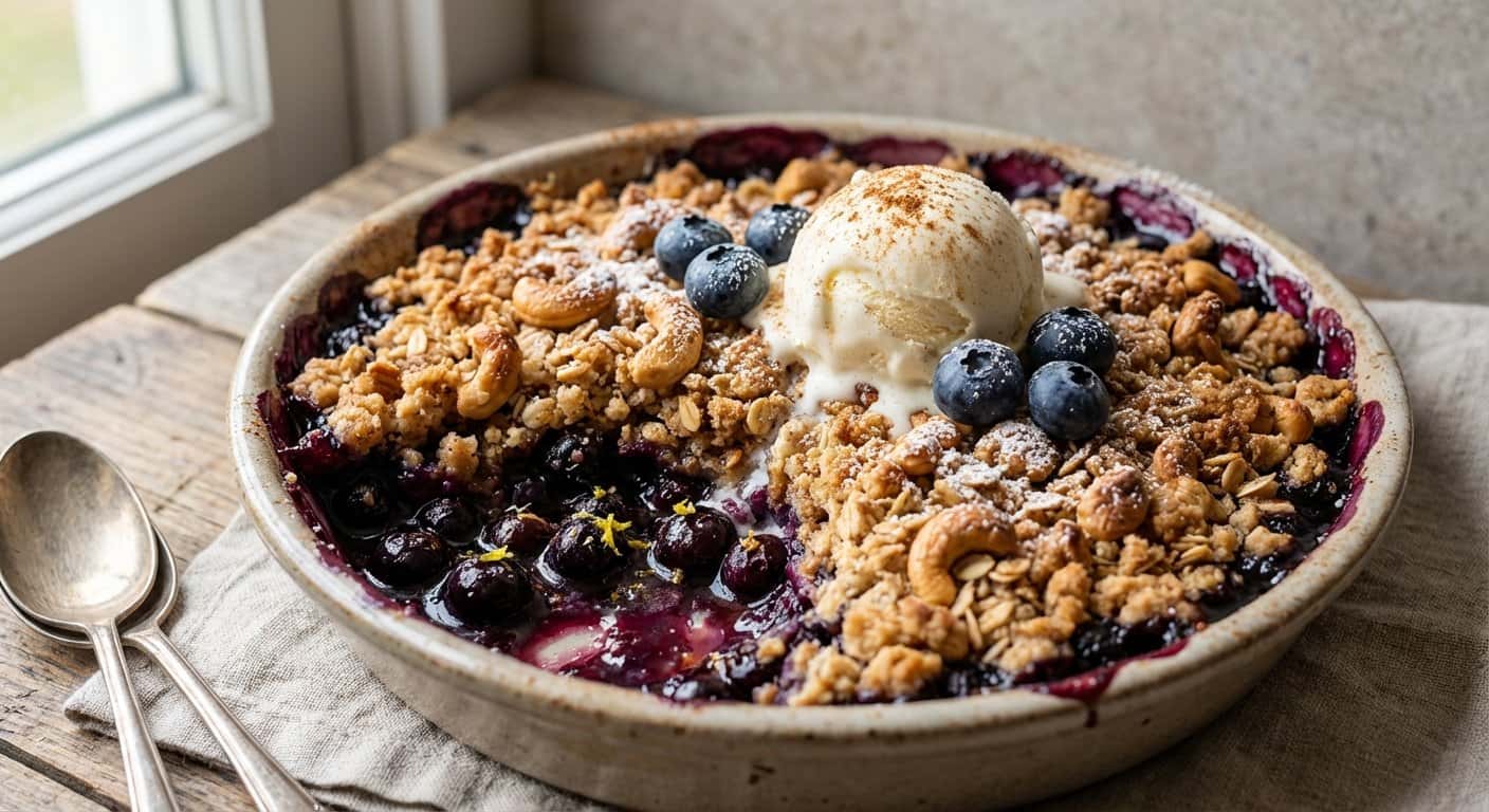 Crumble de Arándanos con Anacardo