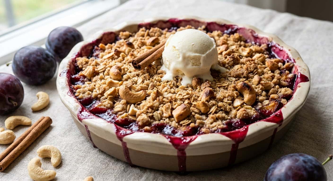 Crumble de Ciruela con Anacardo