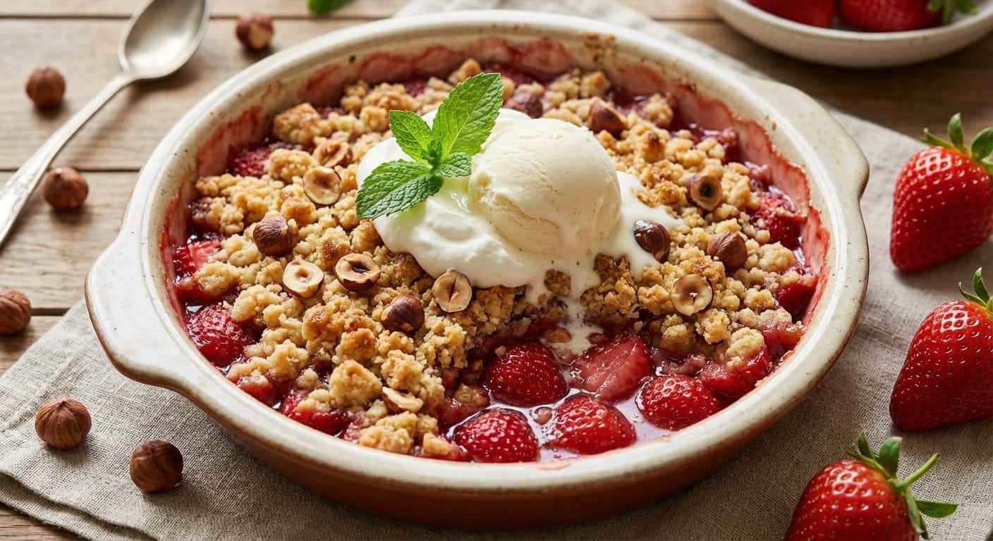 Crumble de Fresa con Avellana