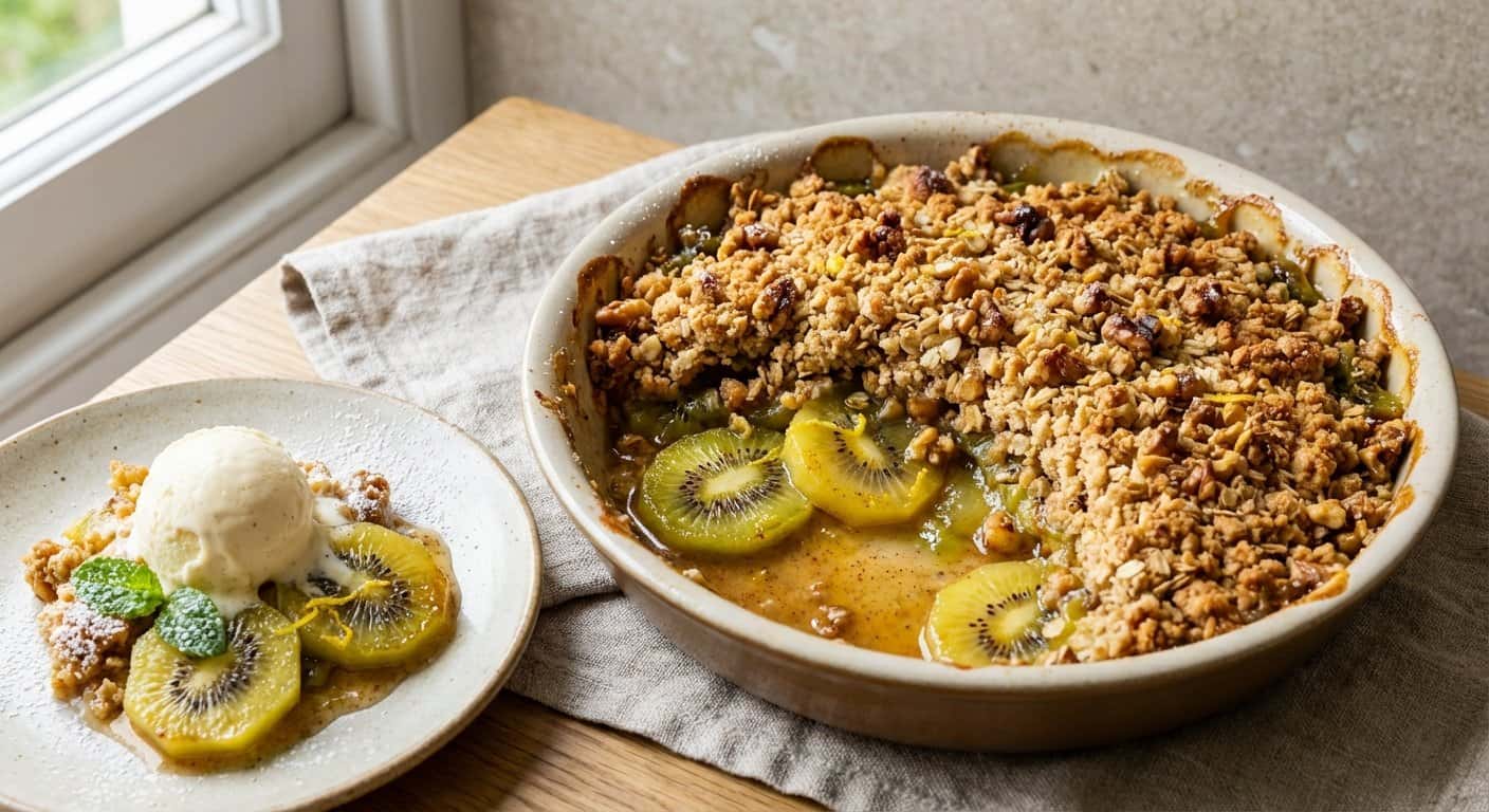 Crumble de kiwi con nuez