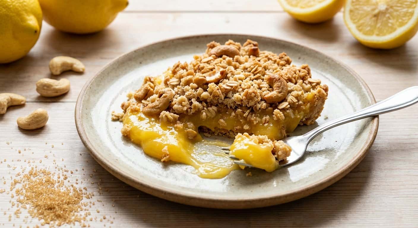 Crumble de limón con anacardo