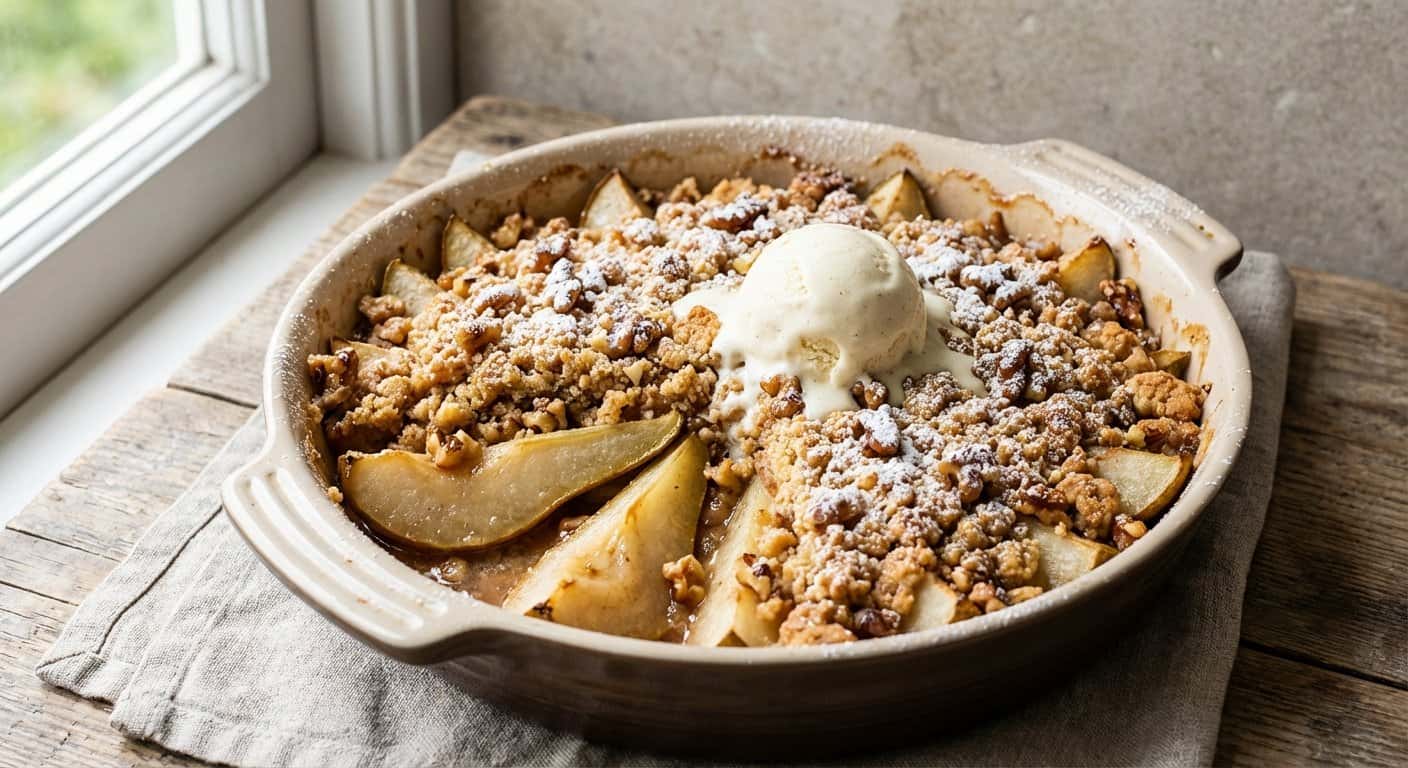 Crumble de Pera con Nuez