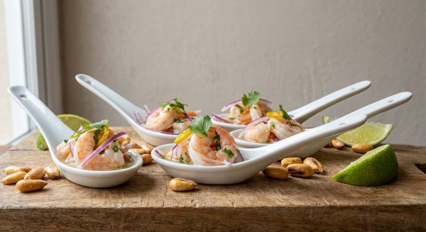 Cucharitas de Ceviche de Gambas