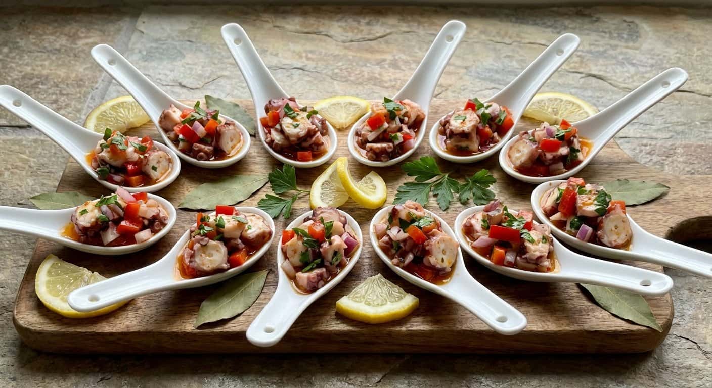 Cucharitas de Ensalada de Pulpo