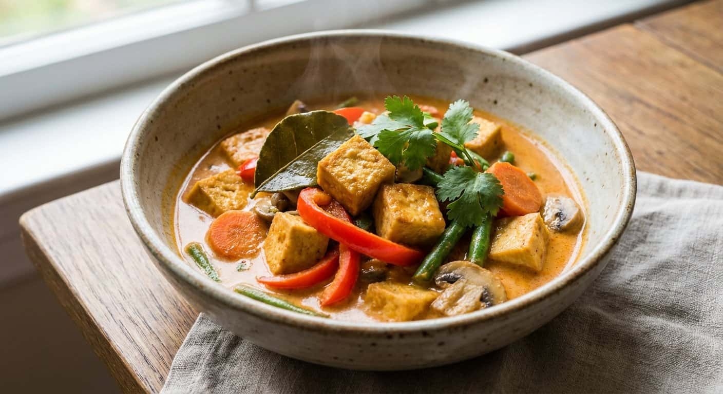 Curry de Tofu con Leche de Coco