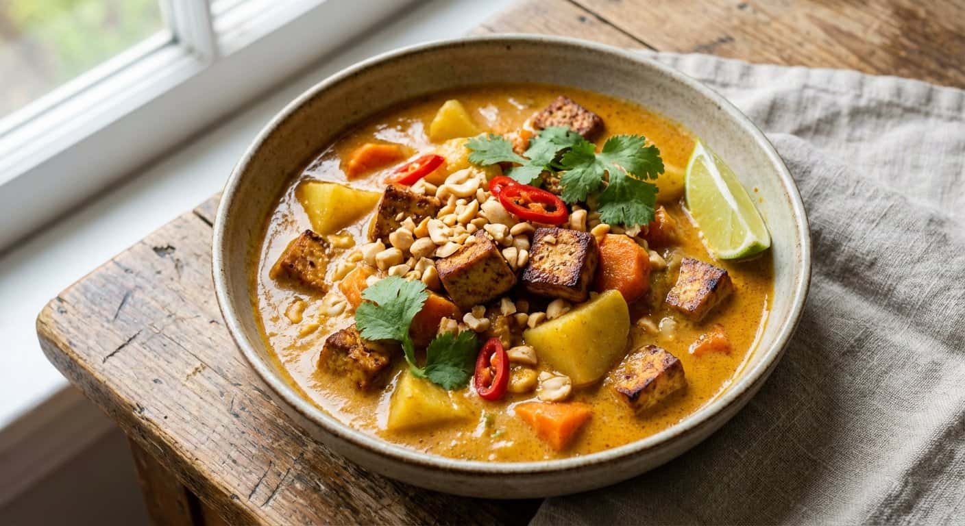 Curry Massaman Vegano con Tofu