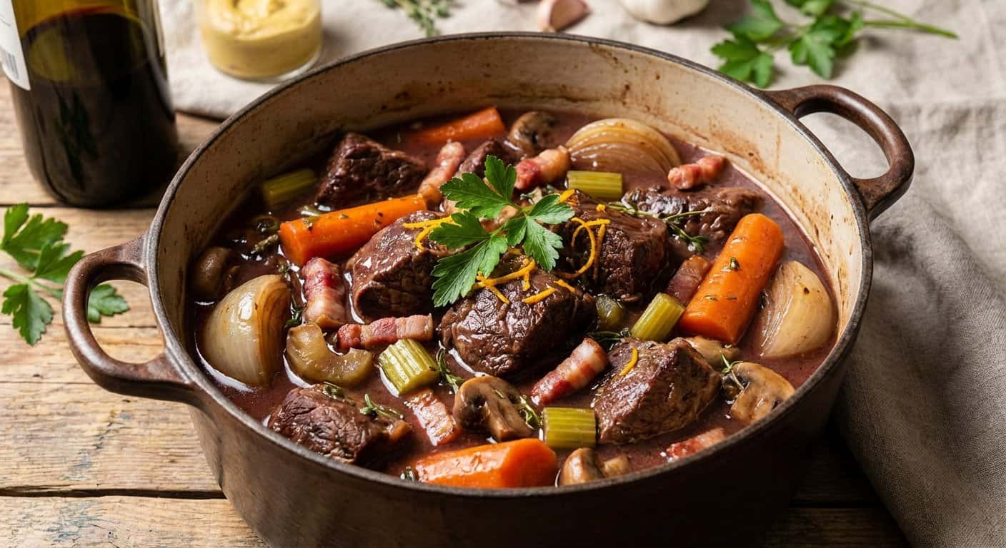 Daube Provençale Alsaciano con Mostaza