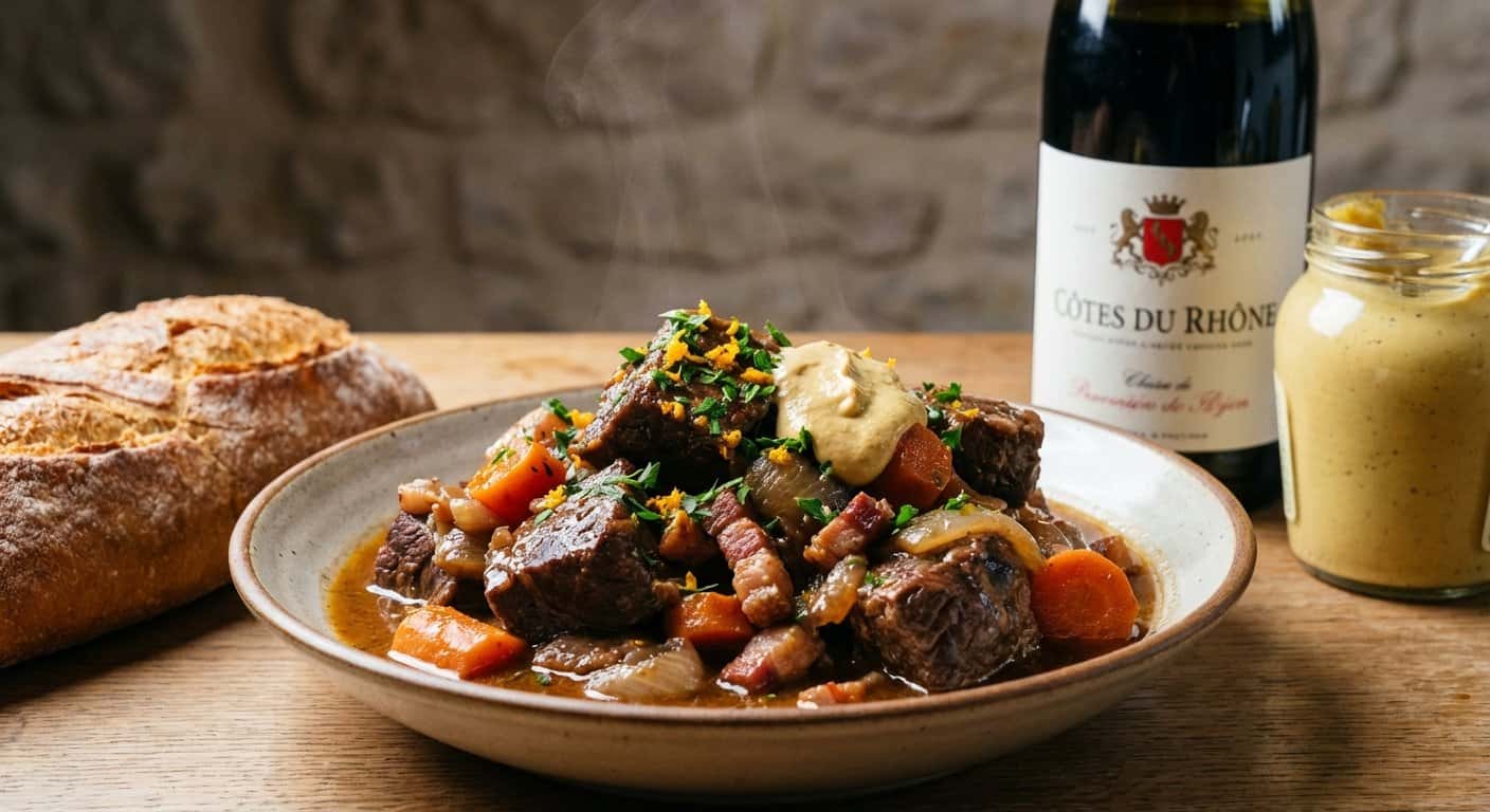Daube Provençale Lionés con Mostaza