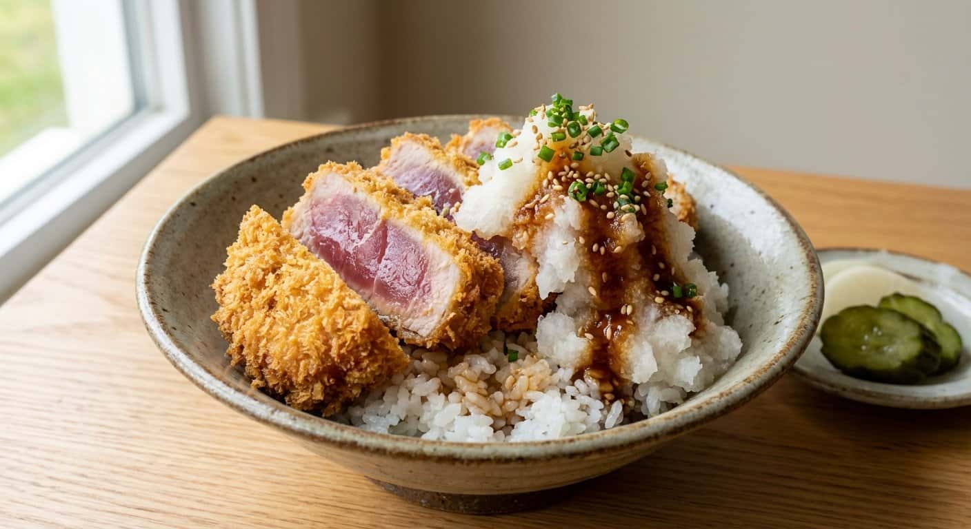 Donburi de Atún Katsu con Daikon