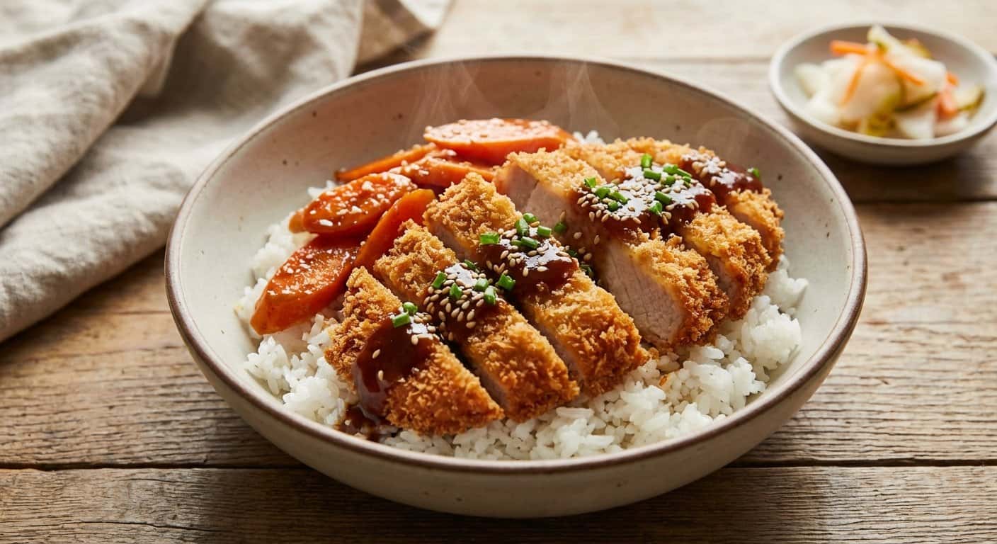 Donburi de Cerdo Katsu con Zanahoria