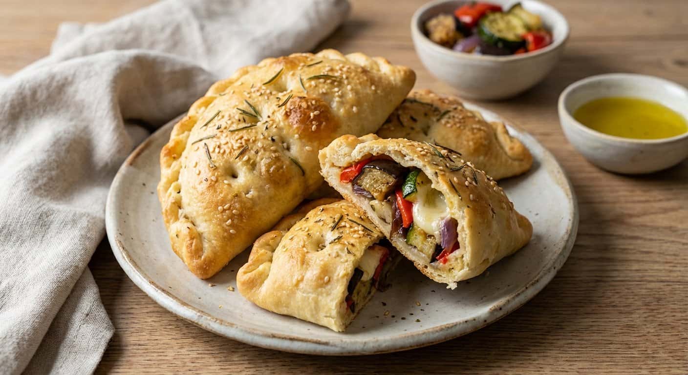 Empanadas con Masa de Focaccia y Verduras Asadas