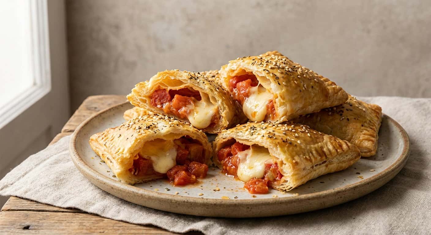 Empanadas de Masa Hojaldrada con Queso y Tomate
