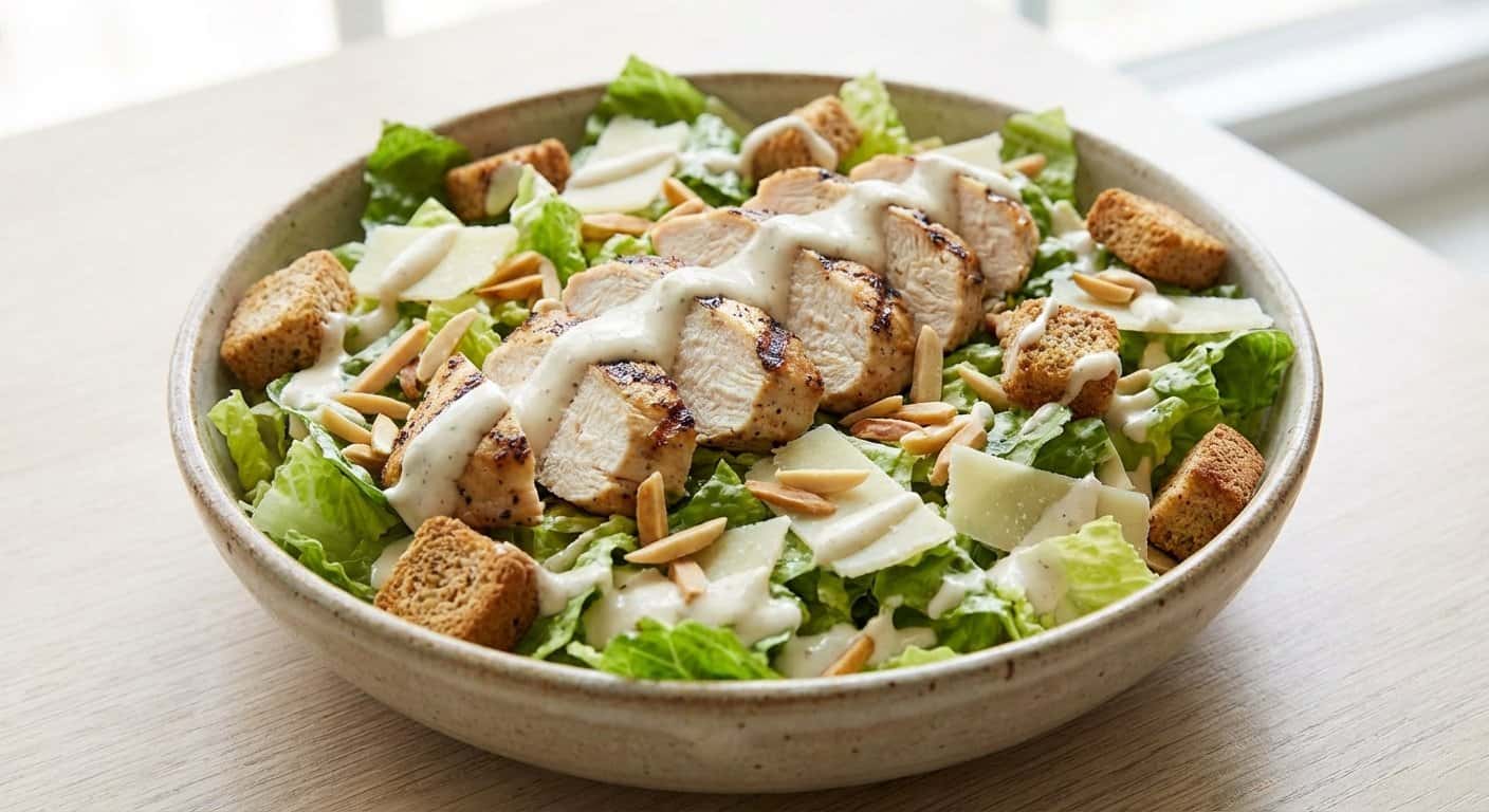 Ensalada César Ligera de Pollo con Almendras