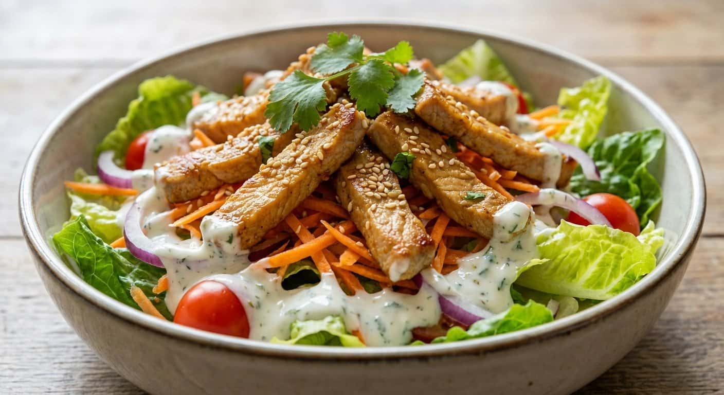 Ensalada de Cerdo al Limón con Zanahoria y Yogur Natural