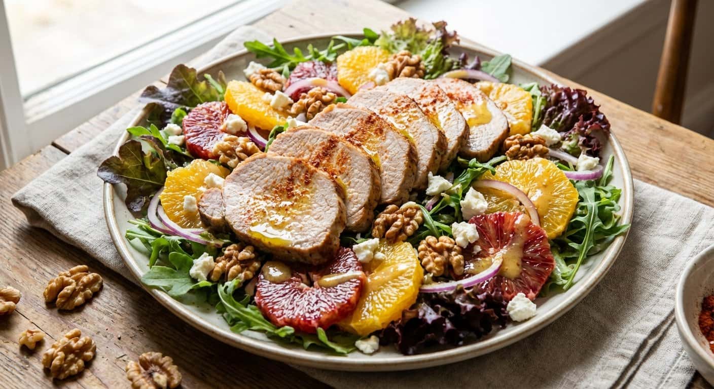 Ensalada de Cerdo con Naranja y Nueces