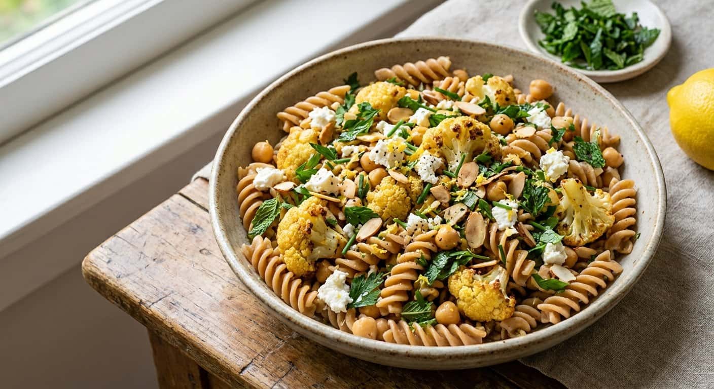 Ensalada de Pasta Integral con Coliflor y Hierbas Frescas