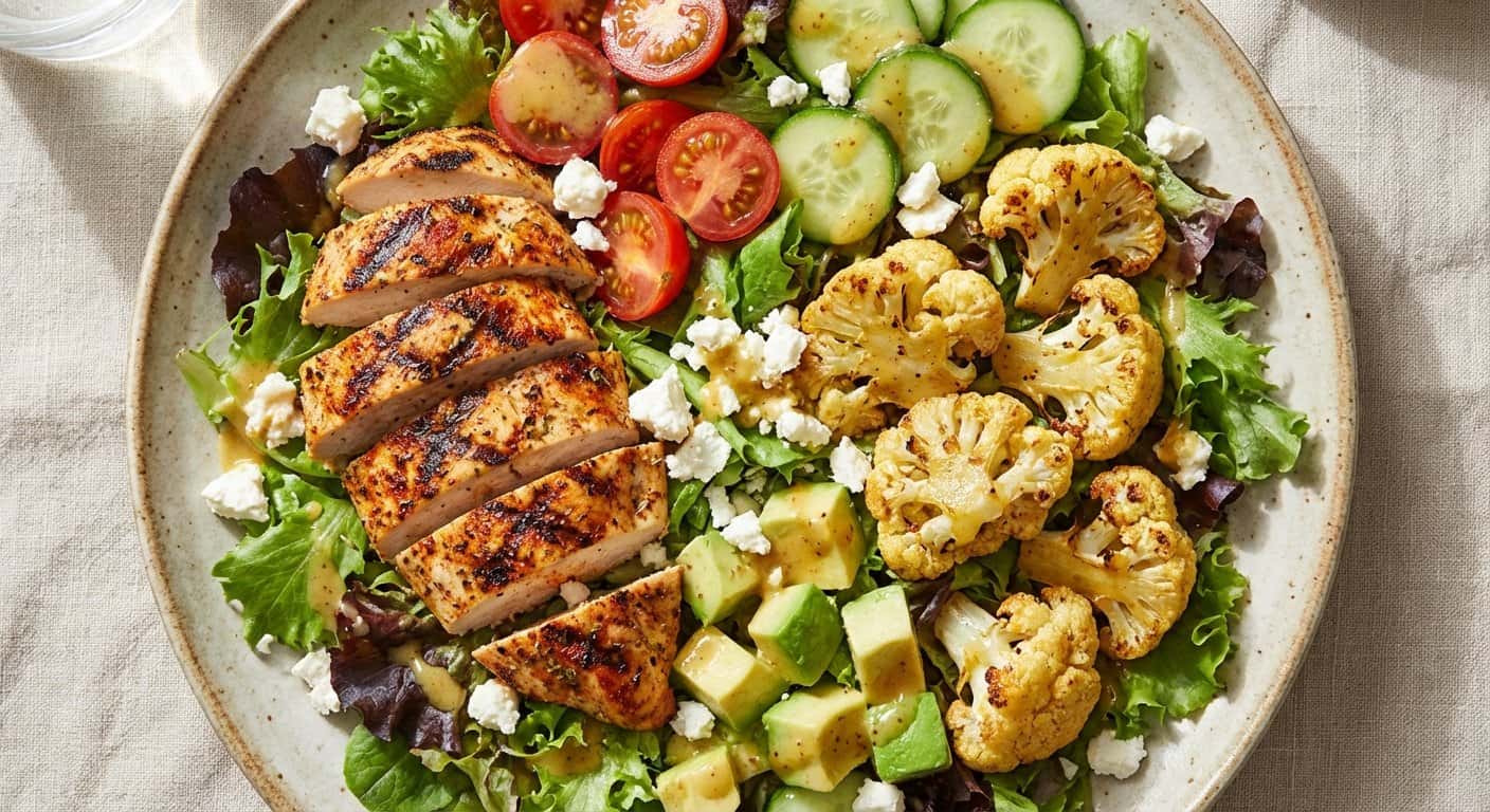 Ensalada de Pollo a la Plancha con Coliflor