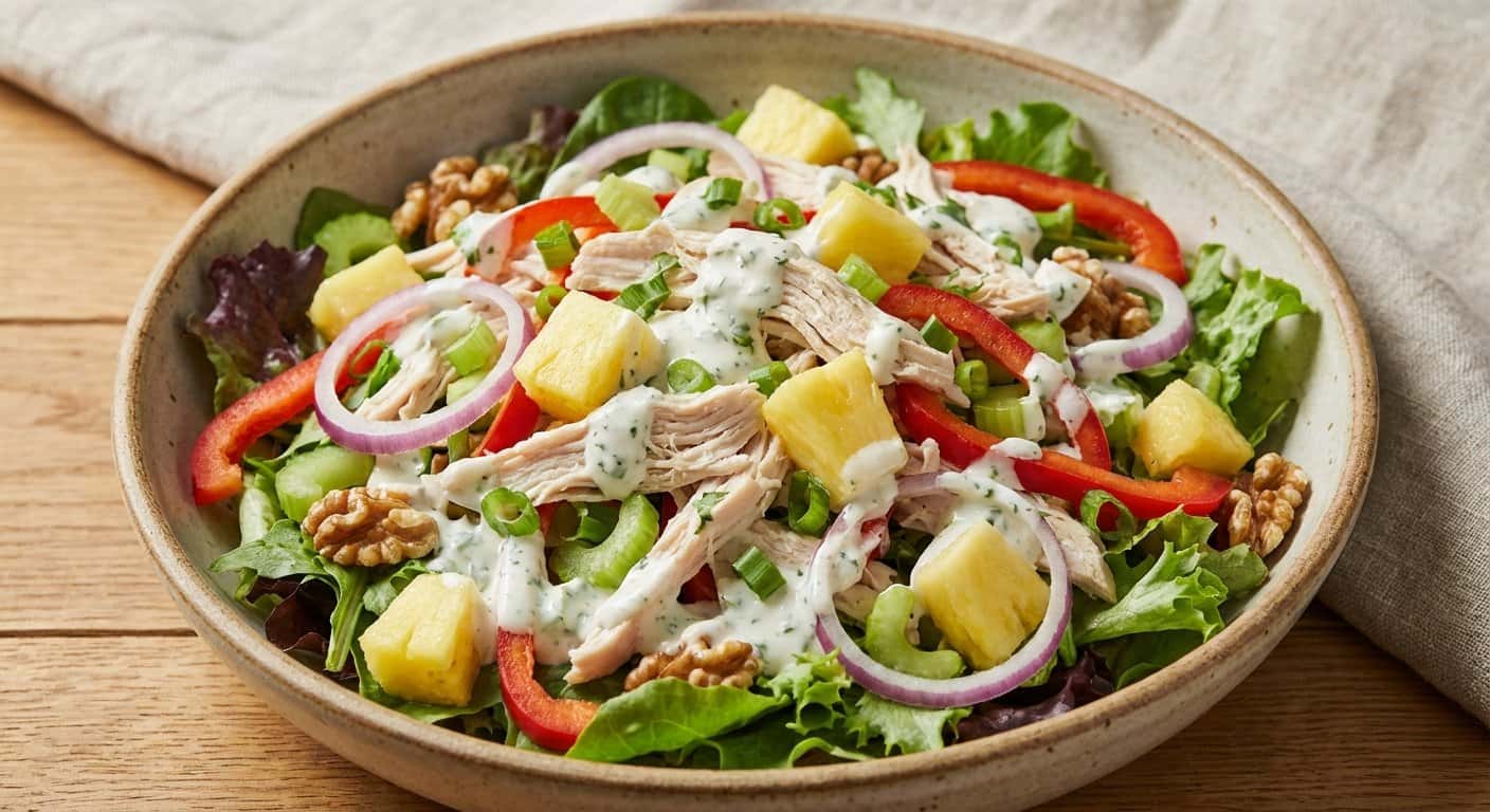Ensalada de Pollo con Piña y Yogur Natural
