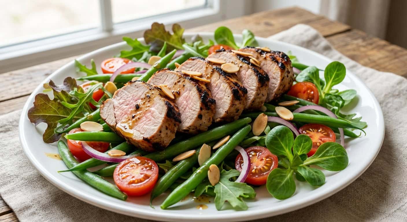 Ensalada de Solomillo de Cerdo a la Plancha con Judías Verdes