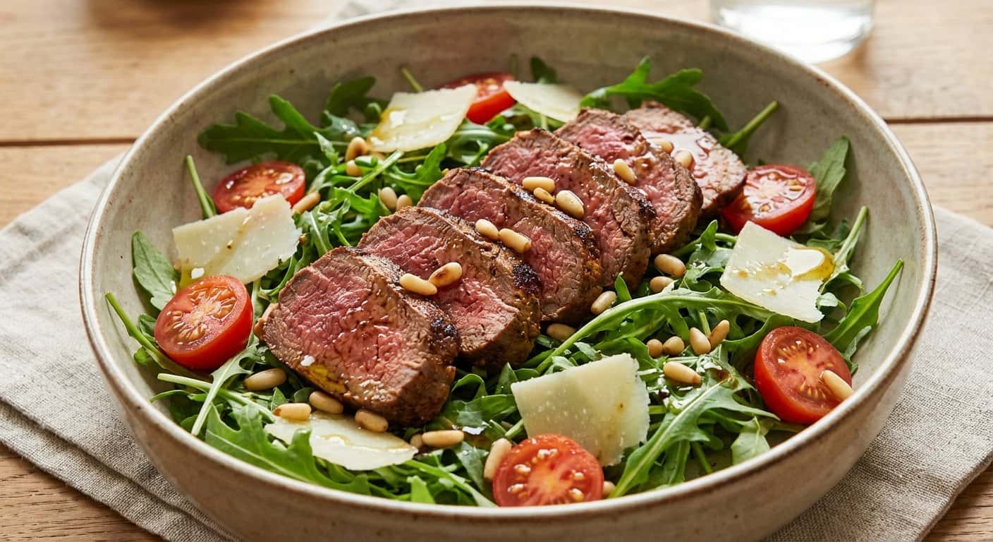 Ensalada de Ternera al Con Especias con Rúcula