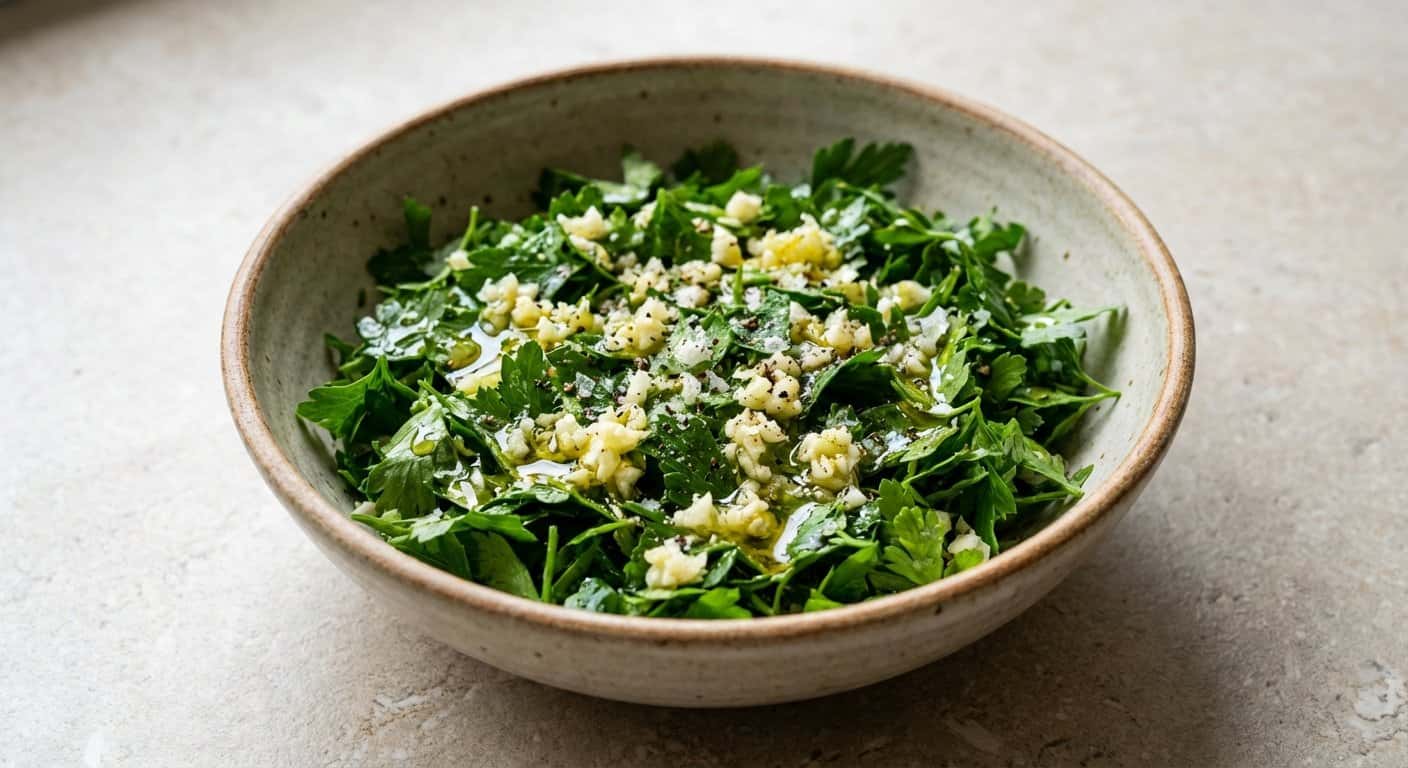 Ensalada Rápida de Ajo y Perejil