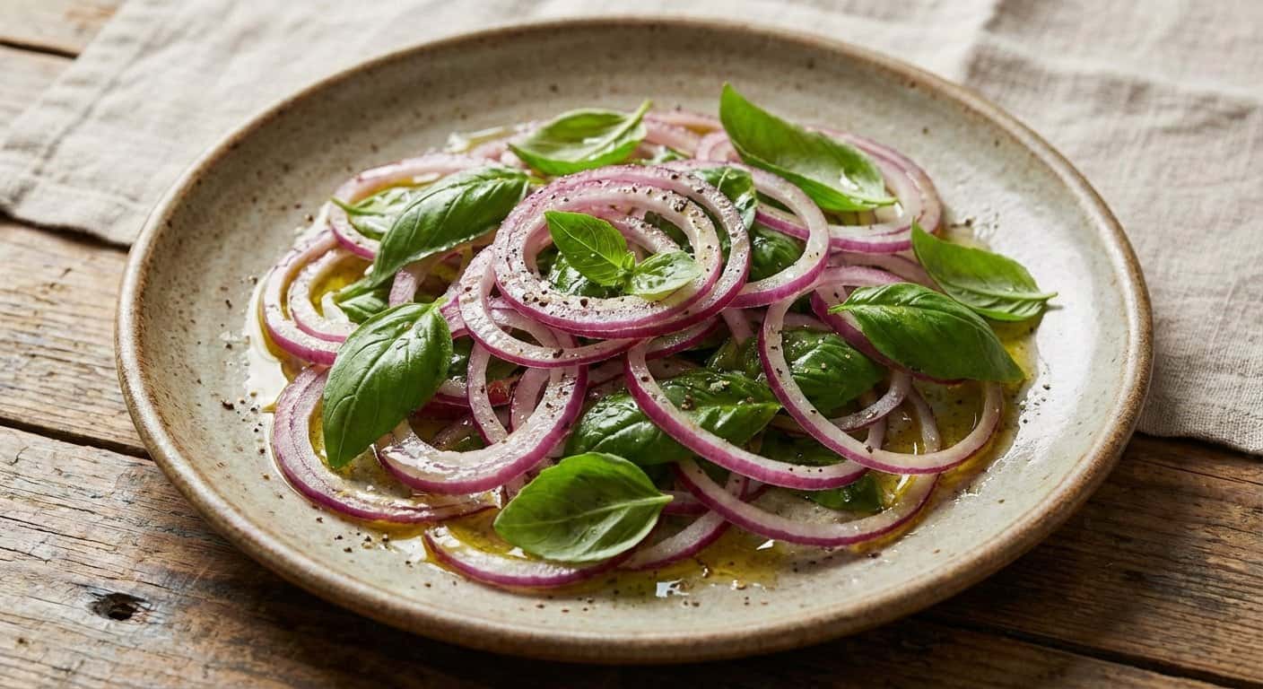 Ensalada Rápida de Cebolla y Albahaca
