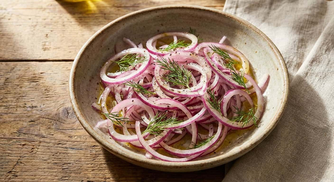 Ensalada Rápida de Cebolla y Eneldo