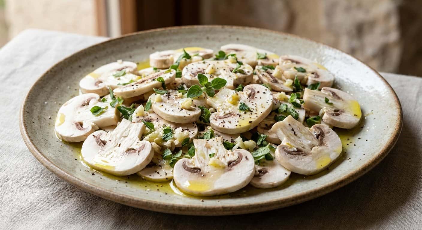 Ensalada Rápida de Champiñones y Orégano