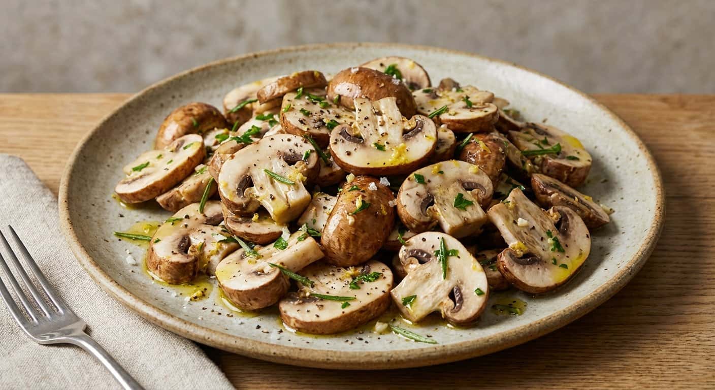 Ensalada Rápida de Champiñones y Romero